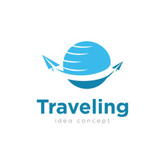 Creative Travel Concept Logo Design Template