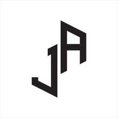 JA Initial Letters logo monogram with up to down style