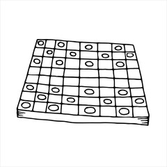 vector isolated doodle element, checkers board game