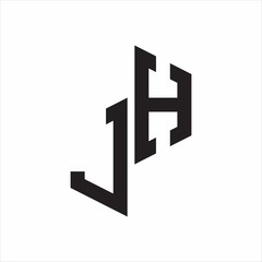 JH Initial Letters logo monogram with up to down style