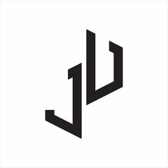 JU Initial Letters logo monogram with up to down style