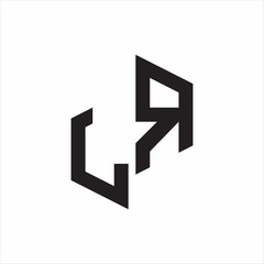 LR Initial Letters logo monogram with up to down style