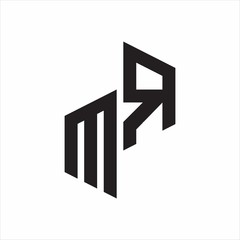 MR Initial Letters logo monogram with up to down style