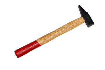 isolated hammer on a white background top view