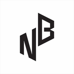 Obraz premium NB Initial Letters logo monogram with up to down style