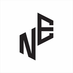 Fototapeta premium NE Initial Letters logo monogram with up to down style