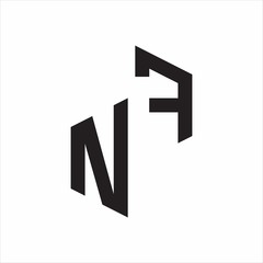 NF Initial Letters logo monogram with up to down style