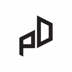 PD Initial Letters logo monogram with up to down style