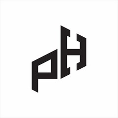 PH Initial Letters logo monogram with up to down style