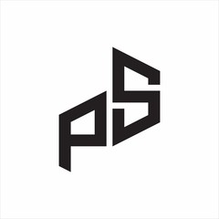 PS Initial Letters logo monogram with up to down style