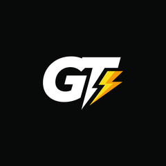 Initial Letter GT with Lightning
