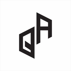 Fototapeta premium QA Initial Letters logo monogram with up to down style