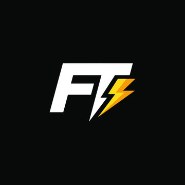 Initial Letter FT with Lightning