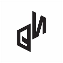 QN Initial Letters logo monogram with up to down style