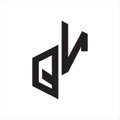 QV Initial Letters logo monogram with up to down style