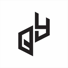 Fototapeta premium QY Initial Letters logo monogram with up to down style
