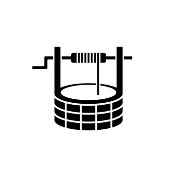 Water Well Vector Icon On White Background.