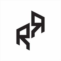 Obraz premium RR Initial Letters logo monogram with up to down style