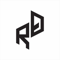 RQ Initial Letters logo monogram with up to down style