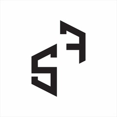 SF Initial Letters logo monogram with up to down style