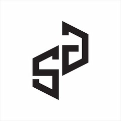 SG Initial Letters logo monogram with up to down style