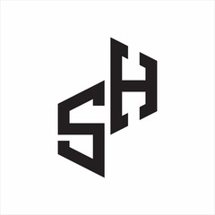 Obraz premium SH Initial Letters logo monogram with up to down style