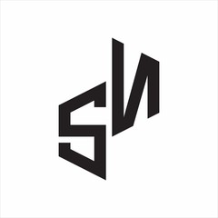 SN Initial Letters logo monogram with up to down style