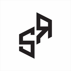 SR Initial Letters logo monogram with up to down style