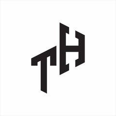 TH Initial Letters logo monogram with up to down style