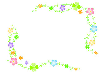 蔓草と花_背景_フレーム