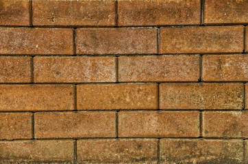 Obraz premium Red brick wall background , colorful horizontal architecture , ancient wall