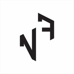 VF Initial Letters logo monogram with up to down style