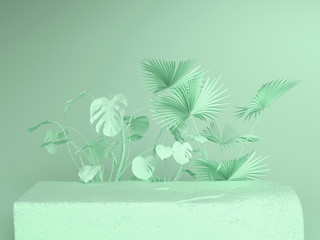 3d rendered abstract podium background - Abstract, 3d rendered white background with blue podium