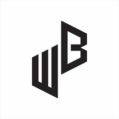WB Initial Letters logo monogram with up to down style