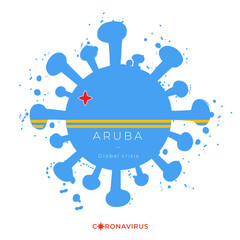 Coronavirus in grunge style with color splashes and national flag :  Vector Illustration