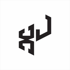 Fototapeta premium XJ Initial Letters logo monogram with up to down style
