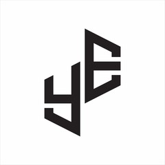 YE Initial Letters logo monogram with up to down style