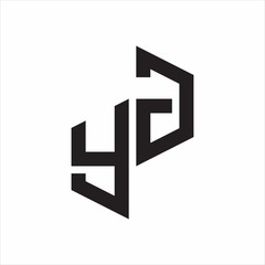 YG Initial Letters logo monogram with up to down style