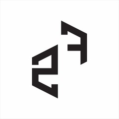Obraz premium ZF Initial Letters logo monogram with up to down style