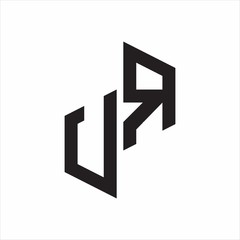 Obraz premium UR Initial Letters logo monogram with up to down style