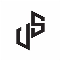 US Initial Letters logo monogram with up to down style