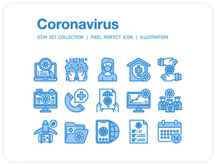 Coronavirus icons set, Set of icons for web and mobile