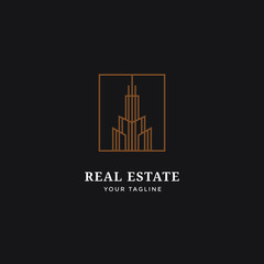 real estate logo modern design template. Abstarct building architecture	