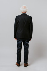 Senior businessman full body facing back