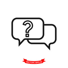 Fototapeta premium help vector icon, question icon in trendy flat design