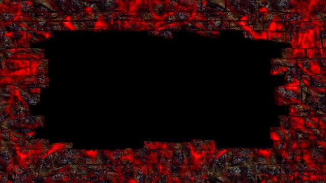 The wall explosion, destruction of stone wall, stone wall collapse, wall breaking exploding. Stones fly forward, 3D animation. Full HD Footage. 