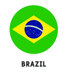 Brazil Flag Round Circle Vector