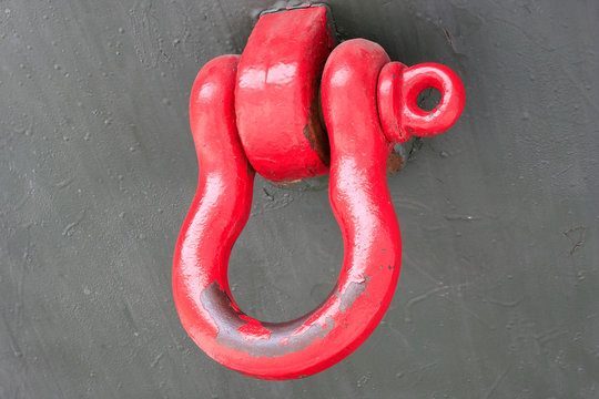 Shackle and hook of a shipping connection