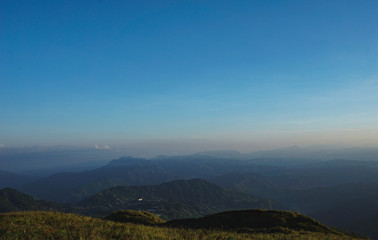 mountains in the morning