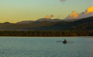 fisherman on the lake